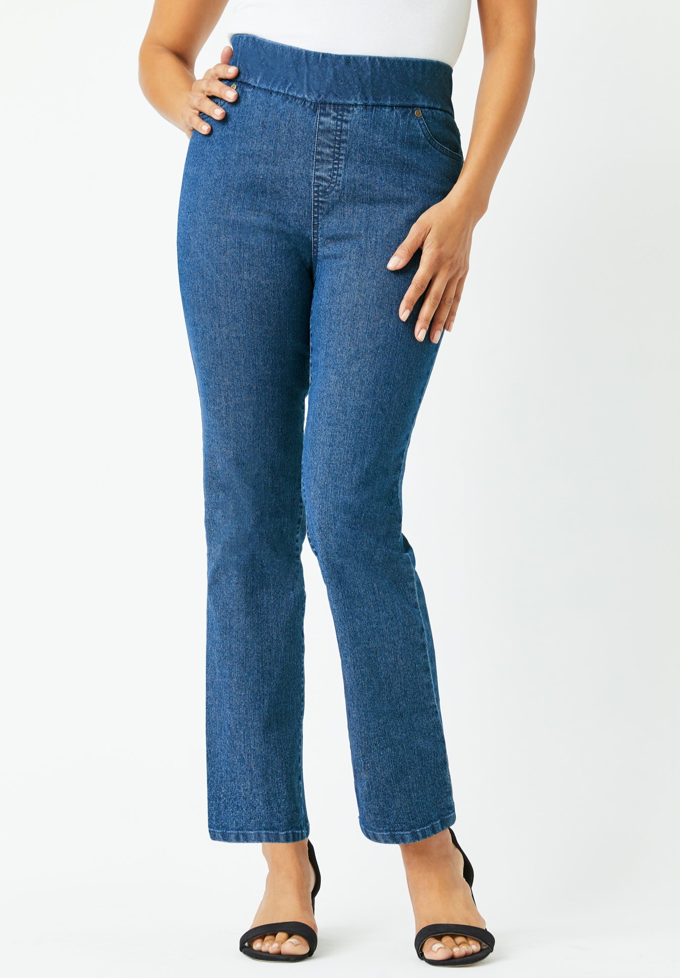 Comfort Waist Stretch Denim Straight Leg Jean image number 0