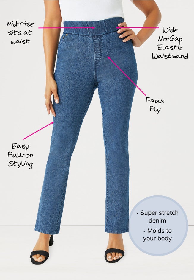 Comfort Waist Stretch Denim Straight Leg Jean image number 1