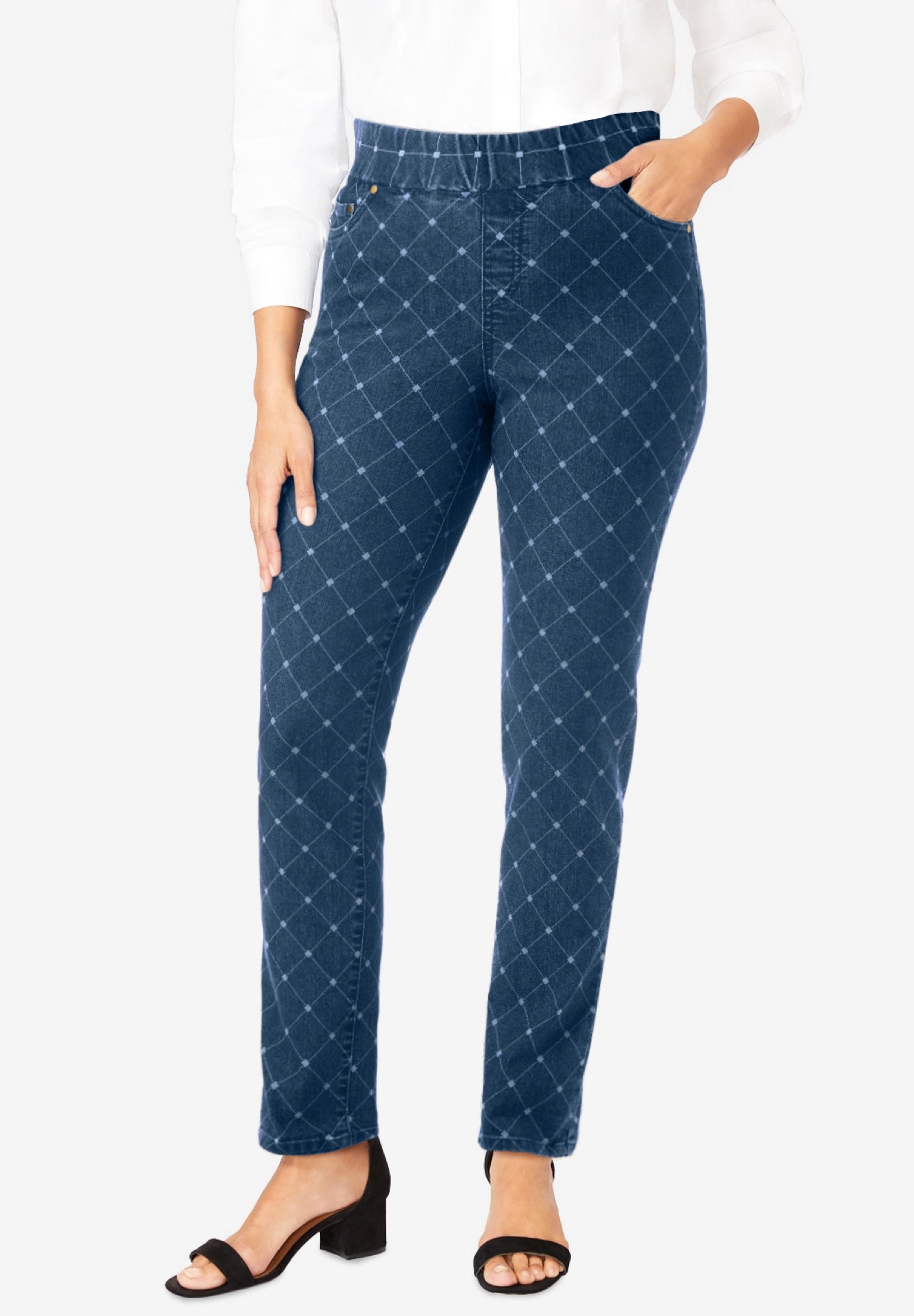 Comfort Waist Stretch Denim Straight Leg Jean image number 0