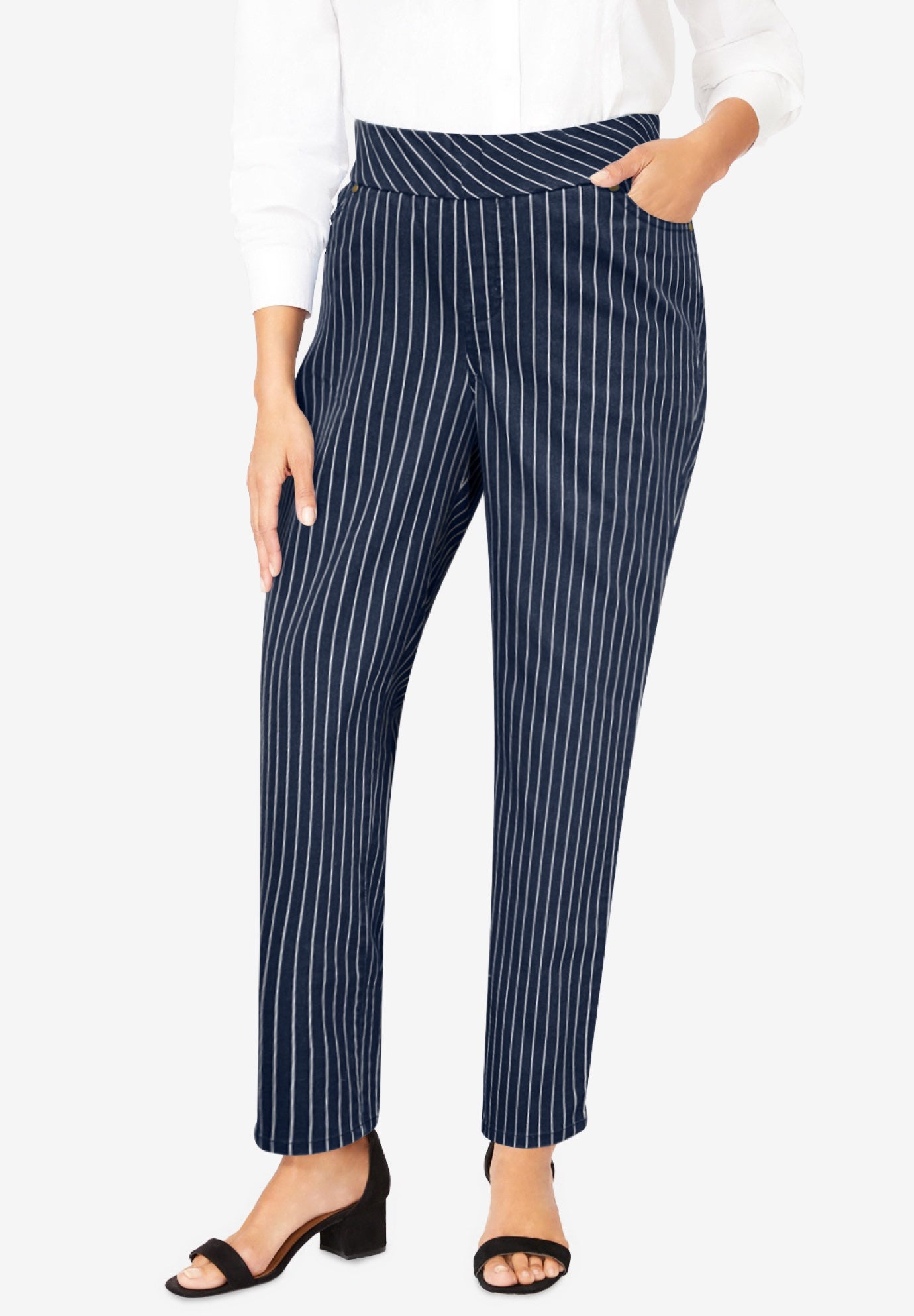 Comfort Waist Stretch Denim Straight Leg Jean image number 0