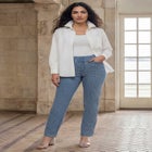 Comfort Waist Stretch Denim Straight-Leg Jean image number null