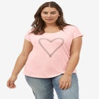 Graphic Scoop Neck Tee image number null