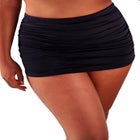 Shirred High Waist Swim Skirt image number null