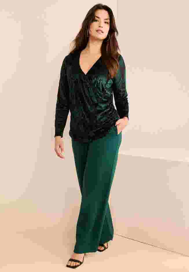 Velvet Burnout Surplice Top image number 0