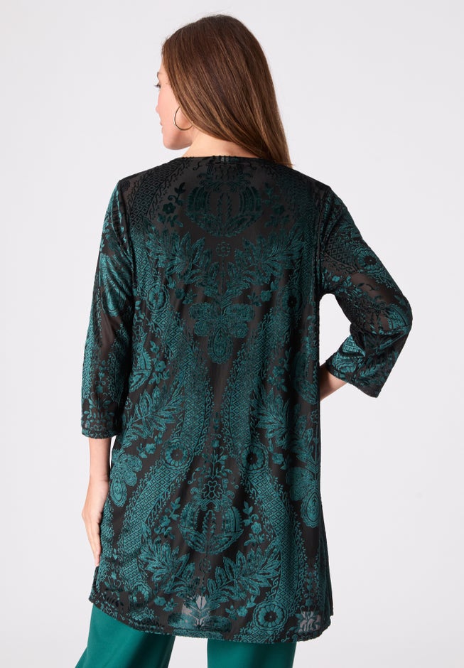 Velvet Burnout Cardigan Twinset image number 1