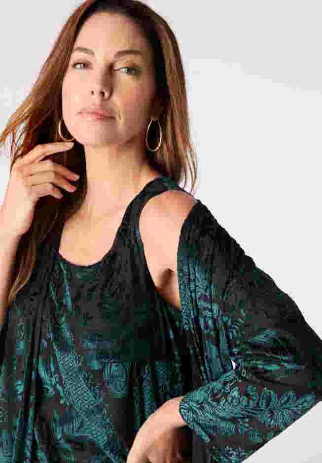Velvet Burnout Cardigan Twinset image number 2