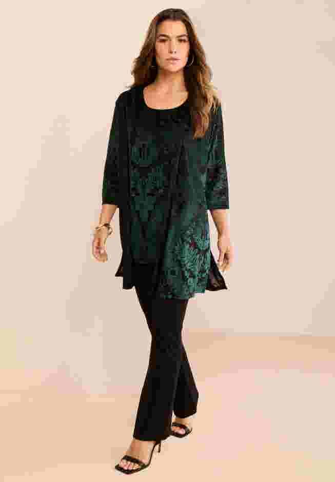 Velvet Burnout Cardigan Twinset image number 0