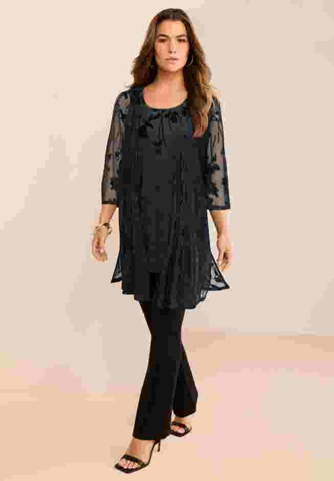 Velvet Burnout Cardigan Twinset image number 0