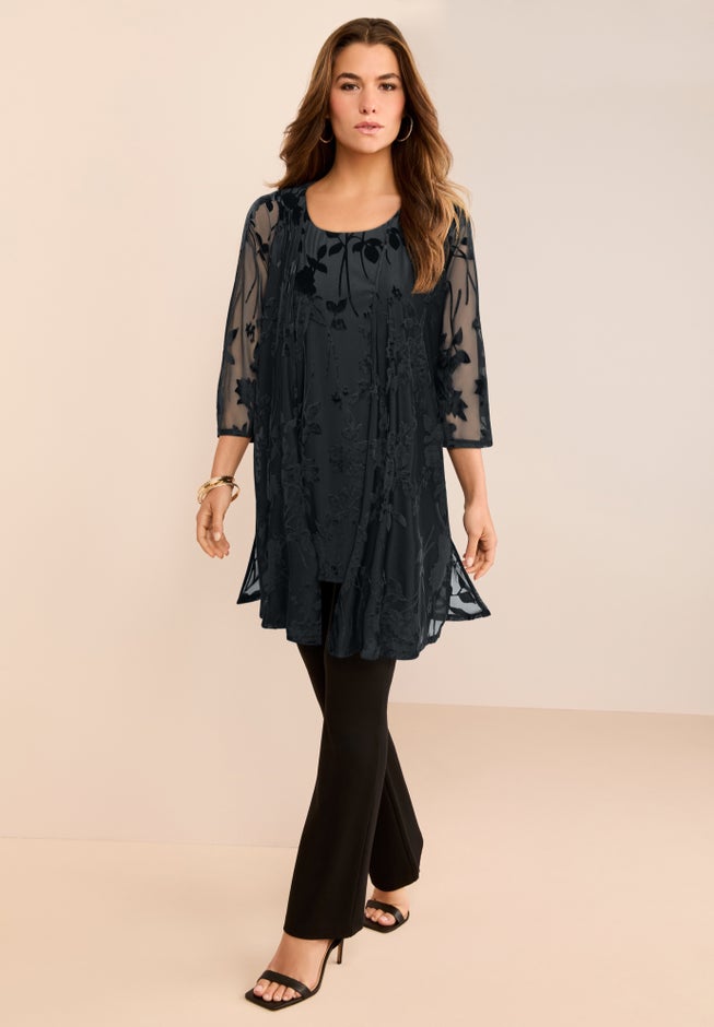 Velvet Burnout Cardigan Twinset image number 0