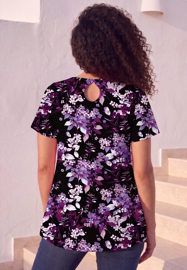 Plus Size Ultimate Cotton Crewneck Short Sleeve Swing Tee image number 1