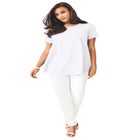 Plus Size Ultimate Cotton Crewneck Short Sleeve Swing Tee image number 1