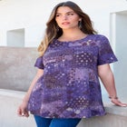 Plus Size Cotton Ultimate Swing Tee with Keyhole Back image number null