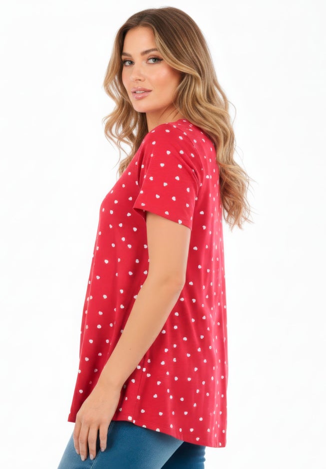 Plus Size Cotton Ultimate Swing Tee with Keyhole Back image number 1