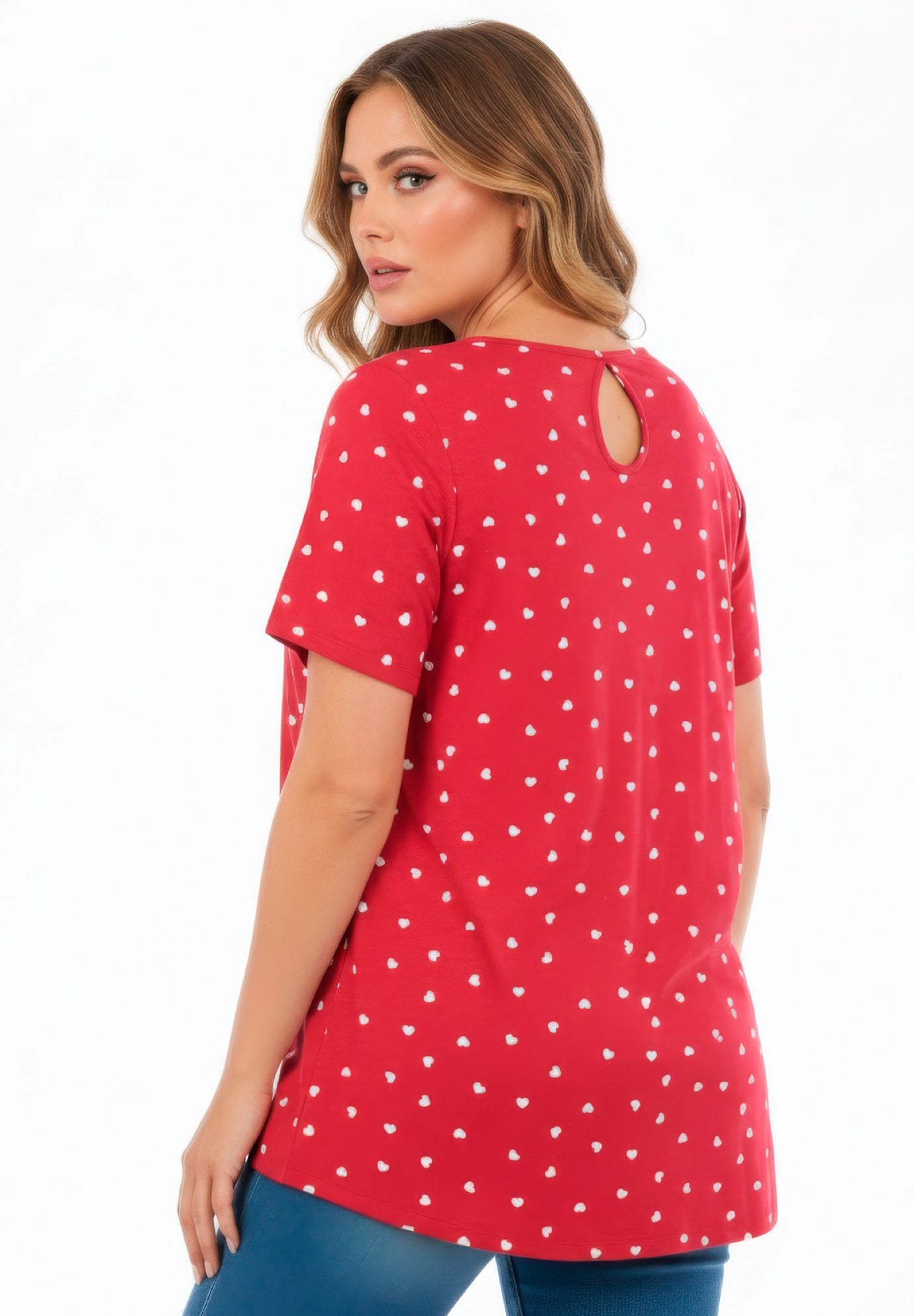 Plus Size Cotton Ultimate Swing Tee with Keyhole Back image number 2