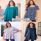 Plus Size Cotton Ultimate Swing Tee with Keyhole Back image number null
