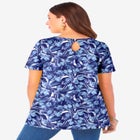 Plus Size Cotton Ultimate Swing Tee with Keyhole Back image number null