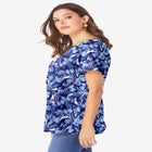 Plus Size Cotton Ultimate Swing Tee with Keyhole Back image number null