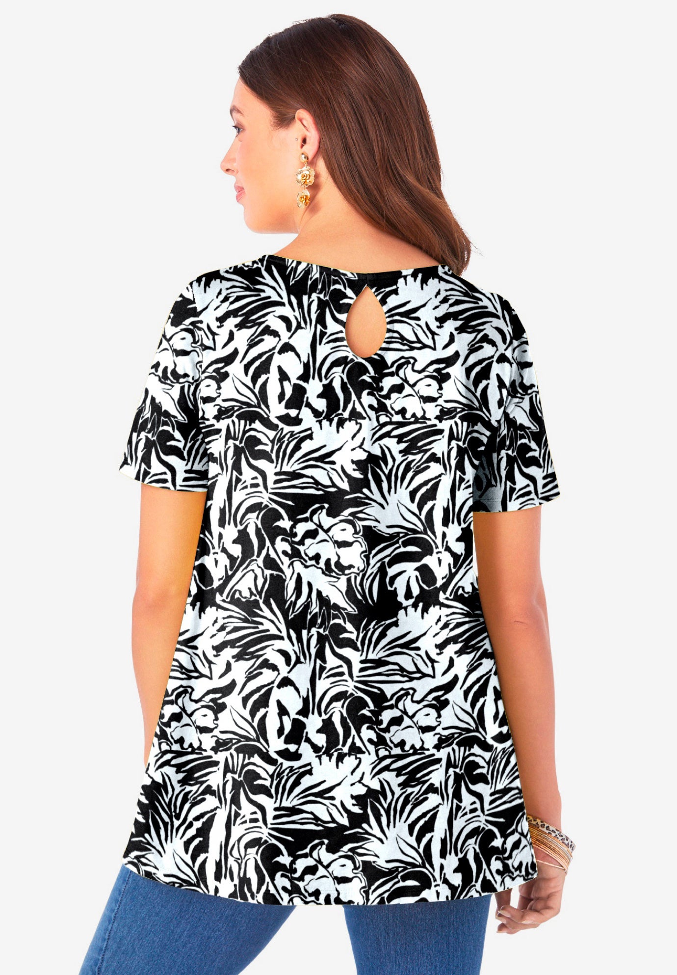 Plus Size Ultimate Cotton Crewneck Short Sleeve Swing Tee image number 1