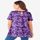 Plus Size Cotton Ultimate Swing Tee with Keyhole Back image number null
