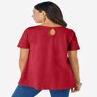 Plus Size Cotton Ultimate Swing Tee with Keyhole Back image number null