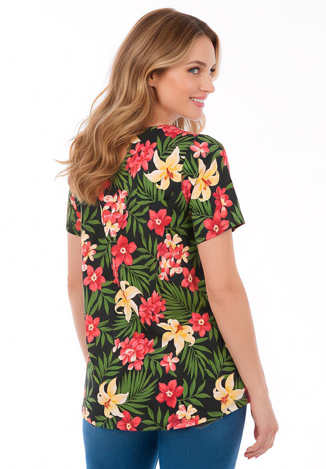 Plus Size Ultimate Cotton Crewneck Short Sleeve Swing Tee image number 1