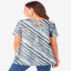 Plus Size Cotton Ultimate Swing Tee with Keyhole Back image number null