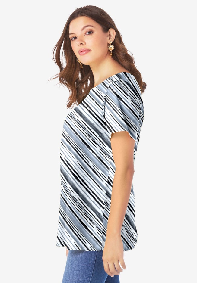 Plus Size Cotton Ultimate Swing Tee with Keyhole Back image number 2