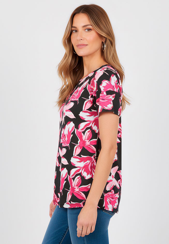 Plus Size Cotton Ultimate Swing Tee with Keyhole Back image number 2