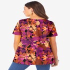 Plus Size Cotton Ultimate Swing Tee with Keyhole Back image number null