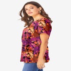 Plus Size Cotton Ultimate Swing Tee with Keyhole Back image number null