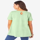 Plus Size Cotton Ultimate Swing Tee with Keyhole Back image number null