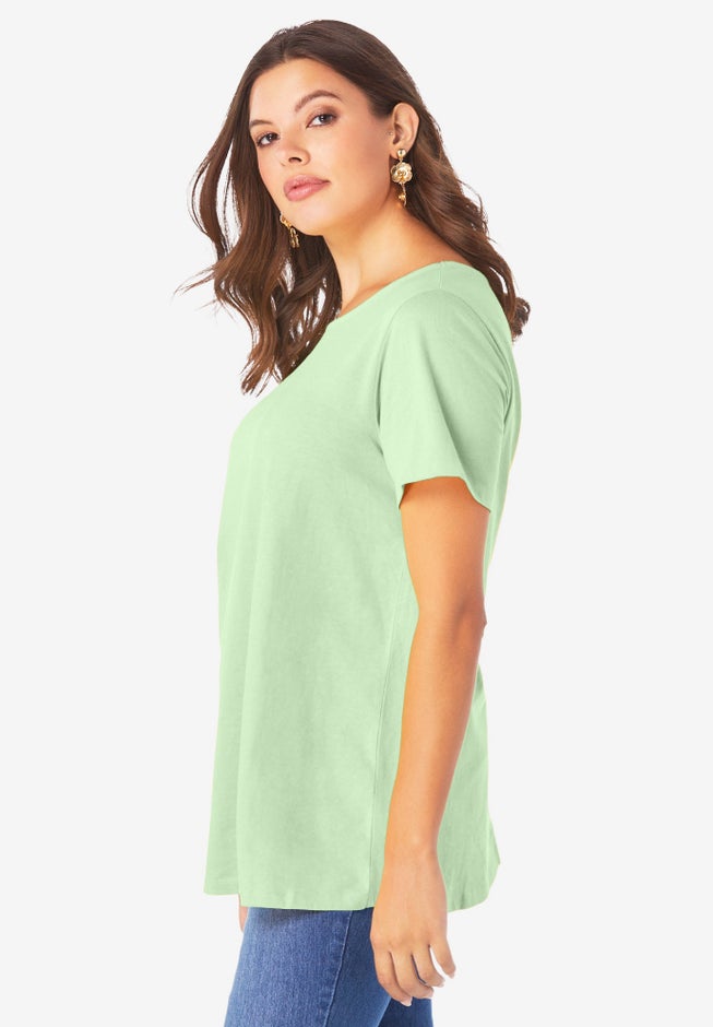 Plus Size Cotton Ultimate Swing Tee with Keyhole Back image number 2