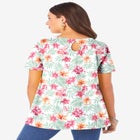 Plus Size Cotton Ultimate Swing Tee with Keyhole Back image number null
