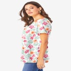 Plus Size Cotton Ultimate Swing Tee with Keyhole Back image number null