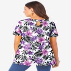 Plus Size Cotton Ultimate Swing Tee with Keyhole Back image number null