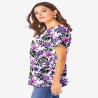 Plus Size Cotton Ultimate Swing Tee with Keyhole Back image number null
