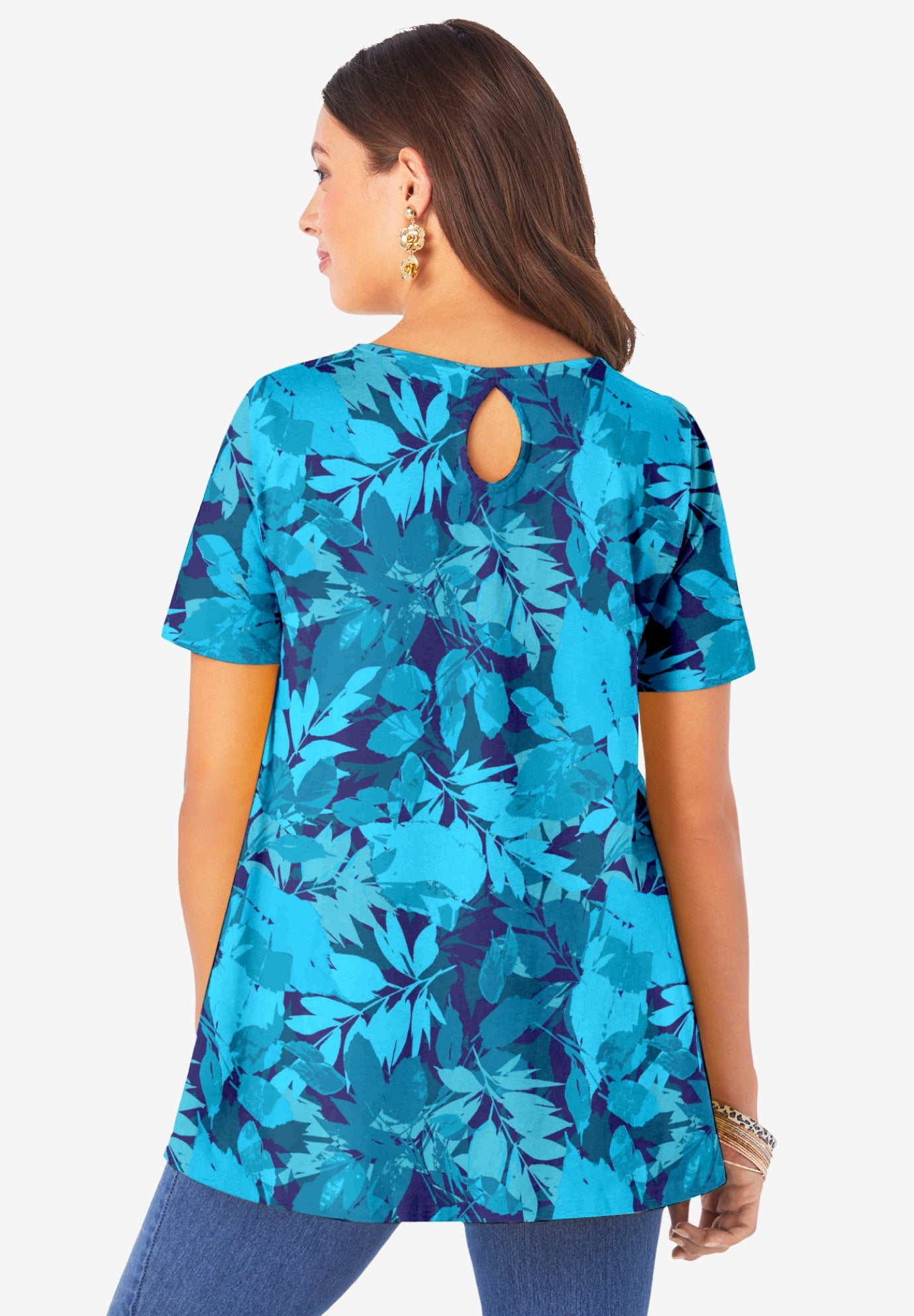 Plus Size Cotton Ultimate Swing Tee with Keyhole Back image number 2