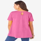 Plus Size Cotton Ultimate Swing Tee with Keyhole Back image number null