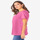 Plus Size Cotton Ultimate Swing Tee with Keyhole Back image number null