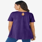 Plus Size Ultimate Cotton Crewneck Short Sleeve Swing Tee image number null