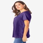 Plus Size Ultimate Cotton Crewneck Short Sleeve Swing Tee image number null