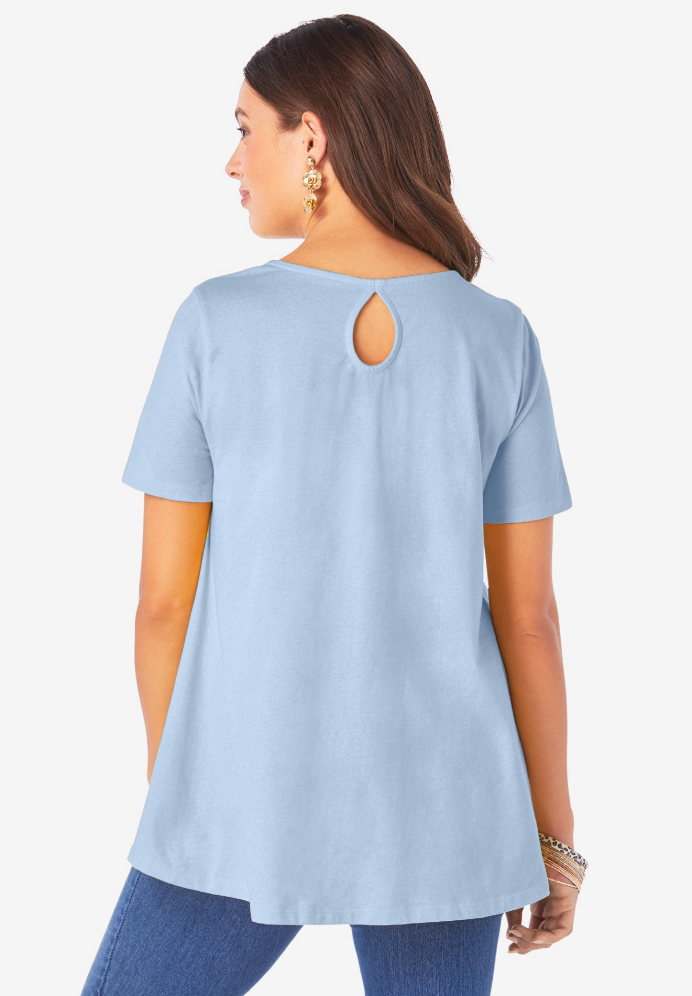 Plus Size Ultimate Cotton Crewneck Short Sleeve Swing Tee image number 1