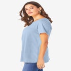 Plus Size Ultimate Cotton Crewneck Short Sleeve Swing Tee image number null