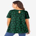 Plus Size Cotton Ultimate Swing Tee with Keyhole Back image number null