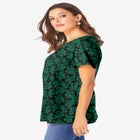 Plus Size Cotton Ultimate Swing Tee with Keyhole Back image number null