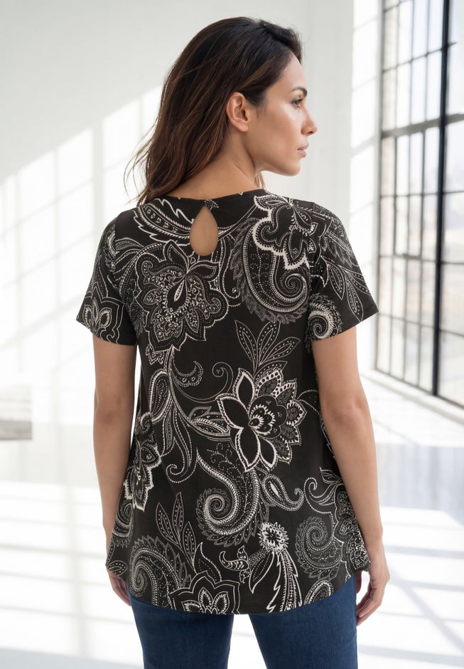 Plus Size Ultimate Cotton Crewneck Short Sleeve Swing Tee image number 1