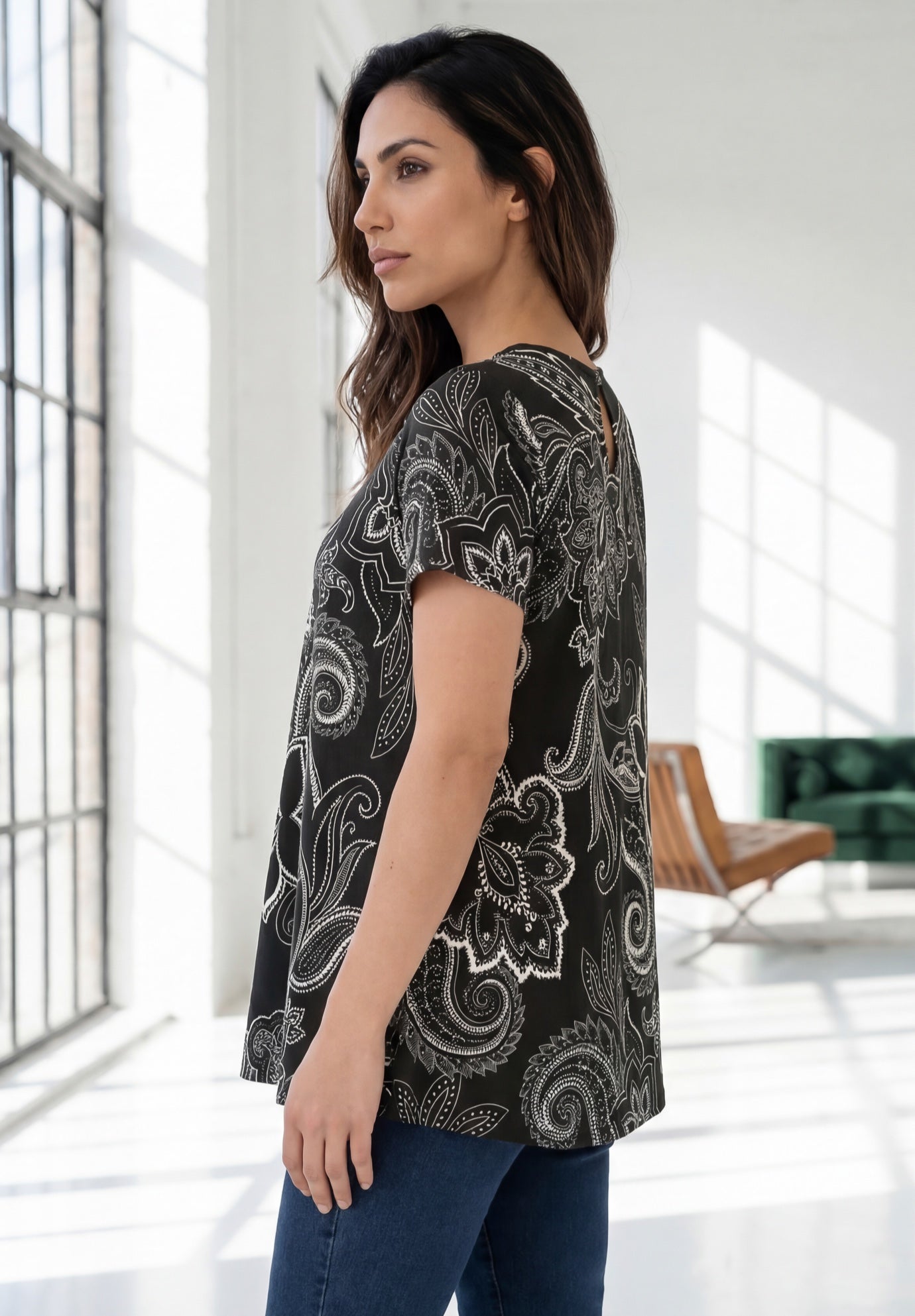 Plus Size Ultimate Cotton Crewneck Short Sleeve Swing Tee image number 2