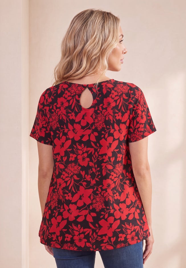 Plus Size Ultimate Cotton Crewneck Short Sleeve Swing Tee image number 1