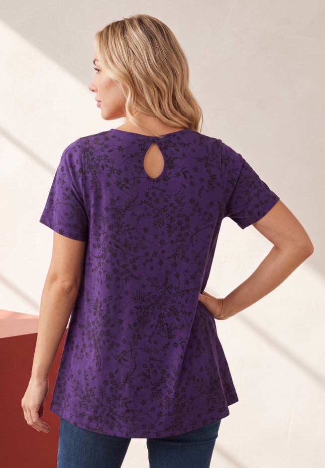 Plus Size Ultimate Cotton Crewneck Short Sleeve Swing Tee image number 1