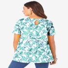 Plus Size Cotton Ultimate Swing Tee with Keyhole Back image number null
